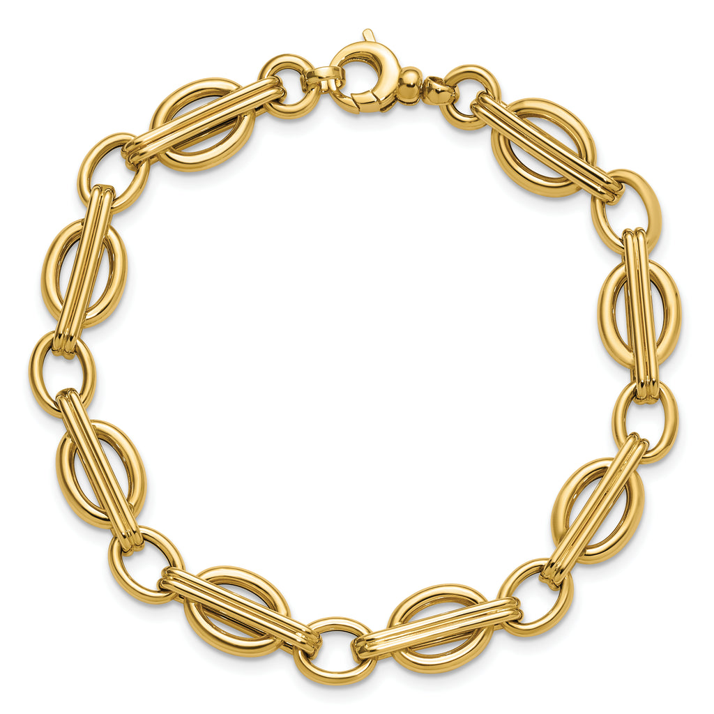 14K Polished Fancy Link Bracelet