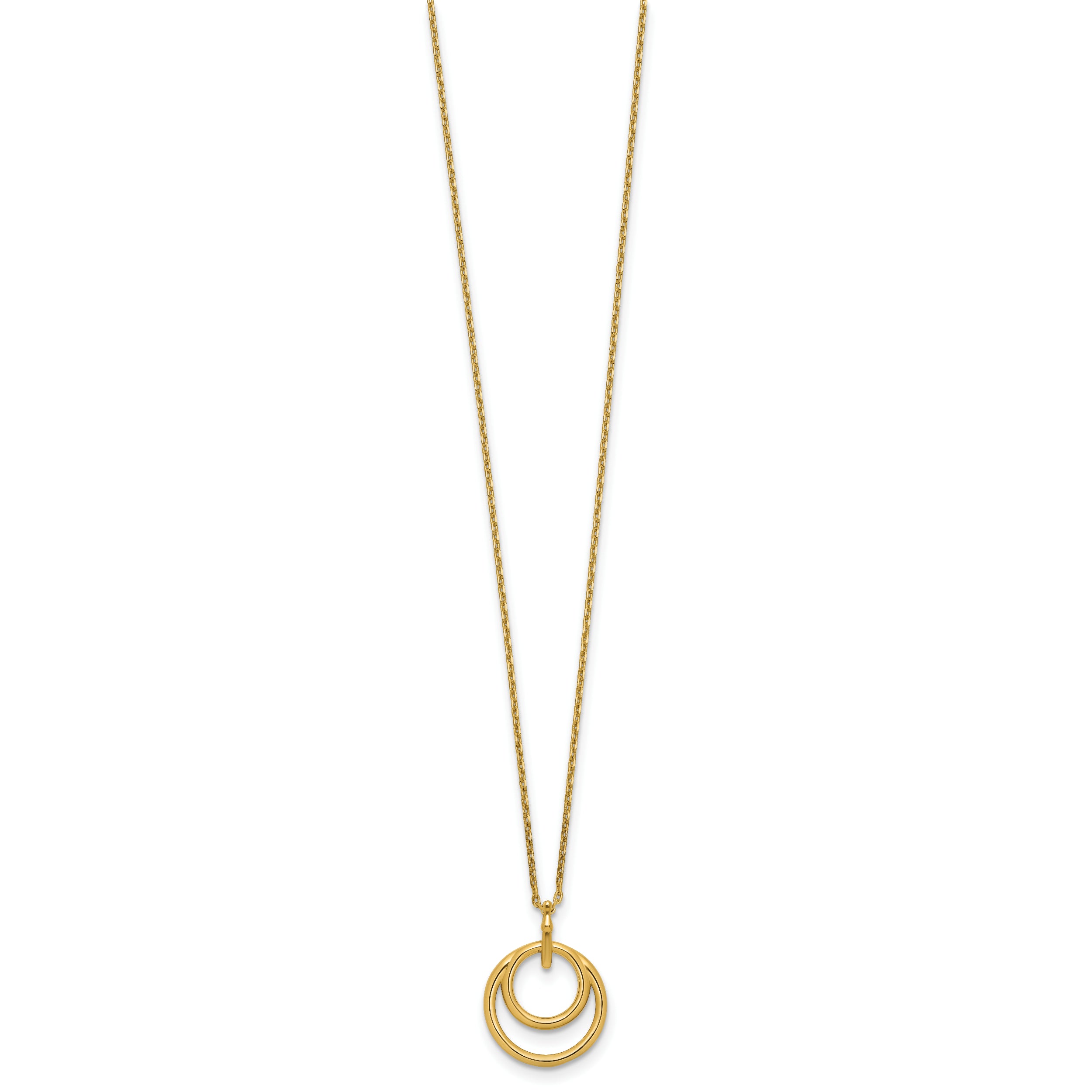 14K Polished Circle Necklace