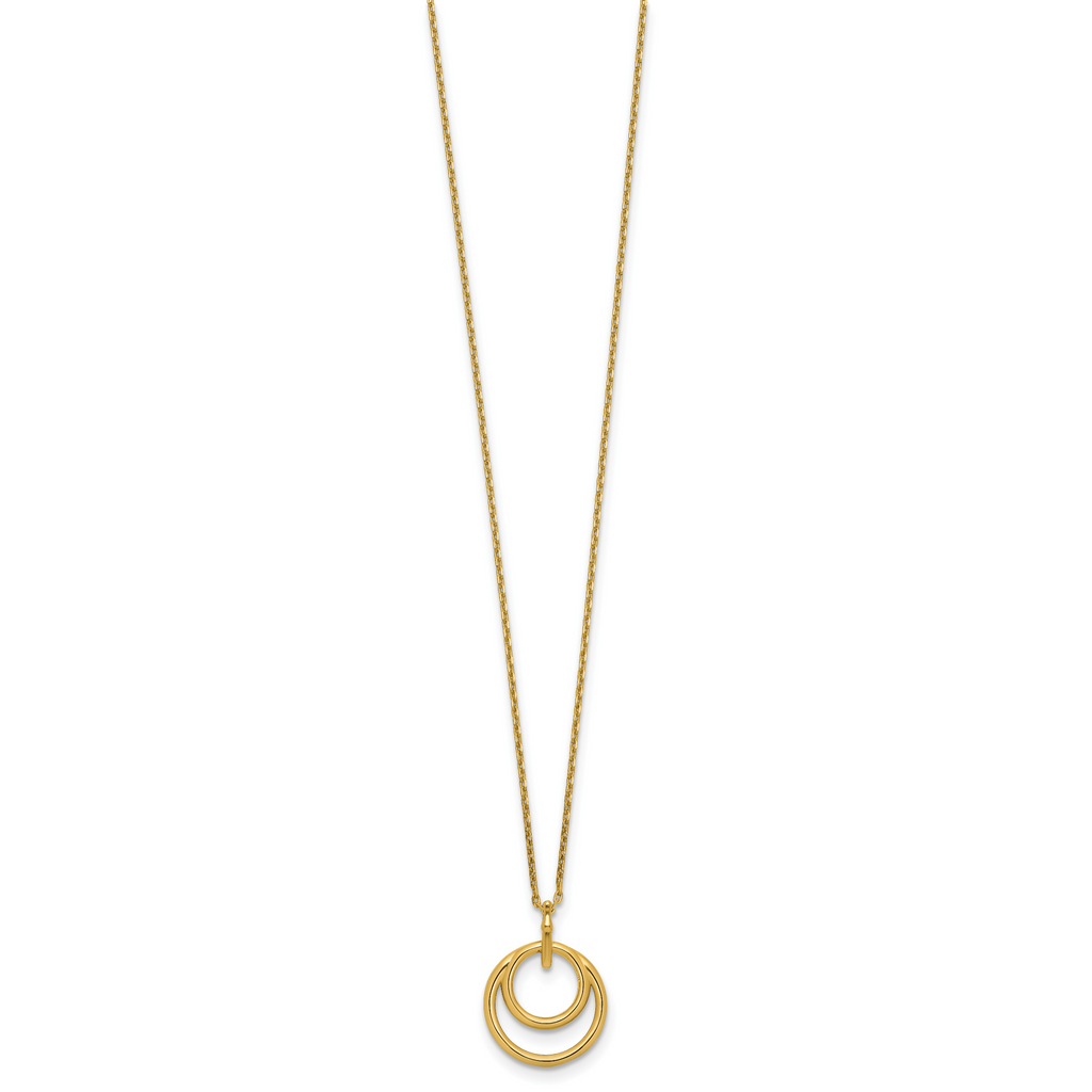 14K Polished Circle Necklace