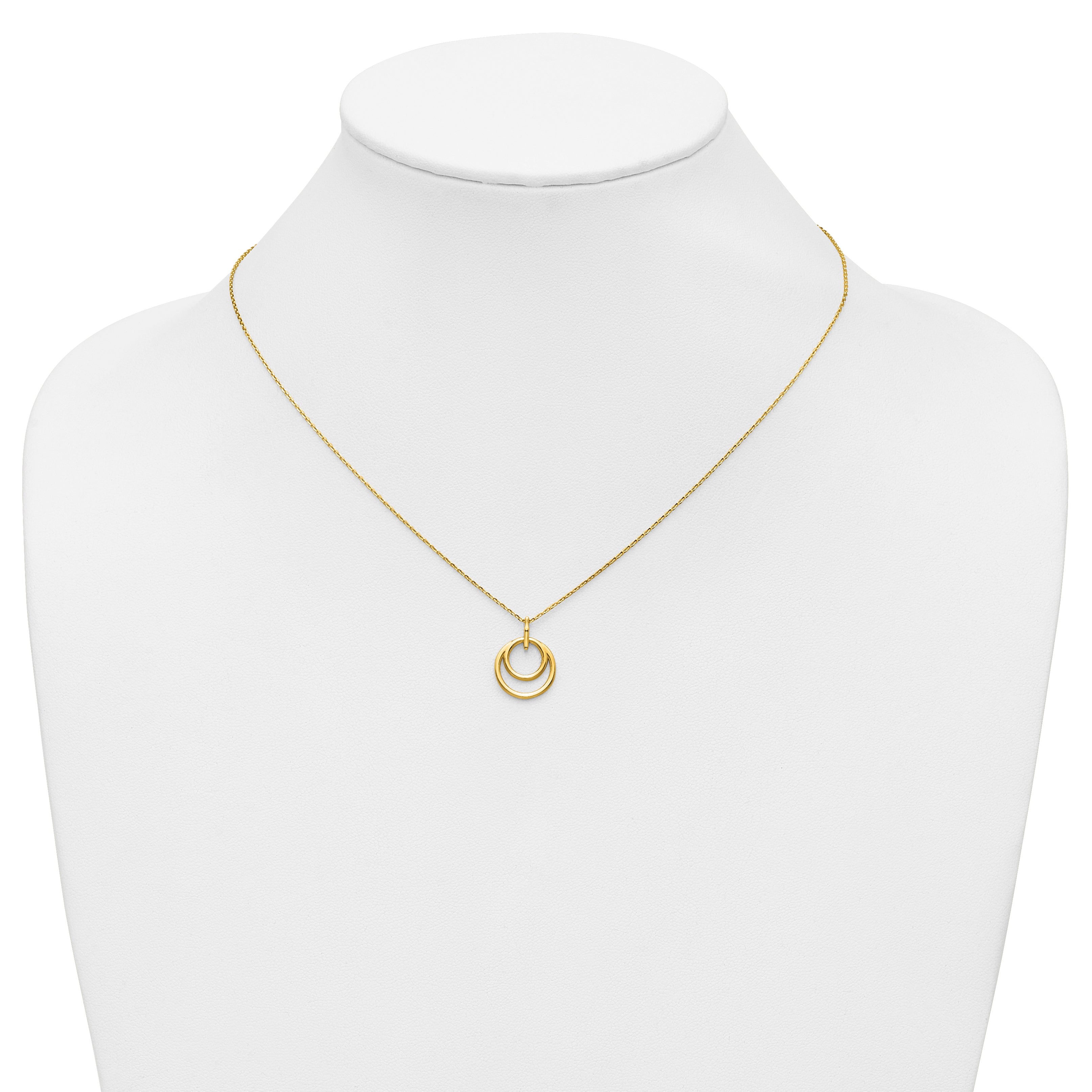 14K Polished Circle Necklace