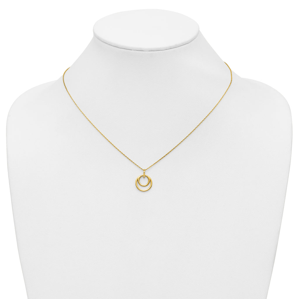 14K Polished Circle Necklace