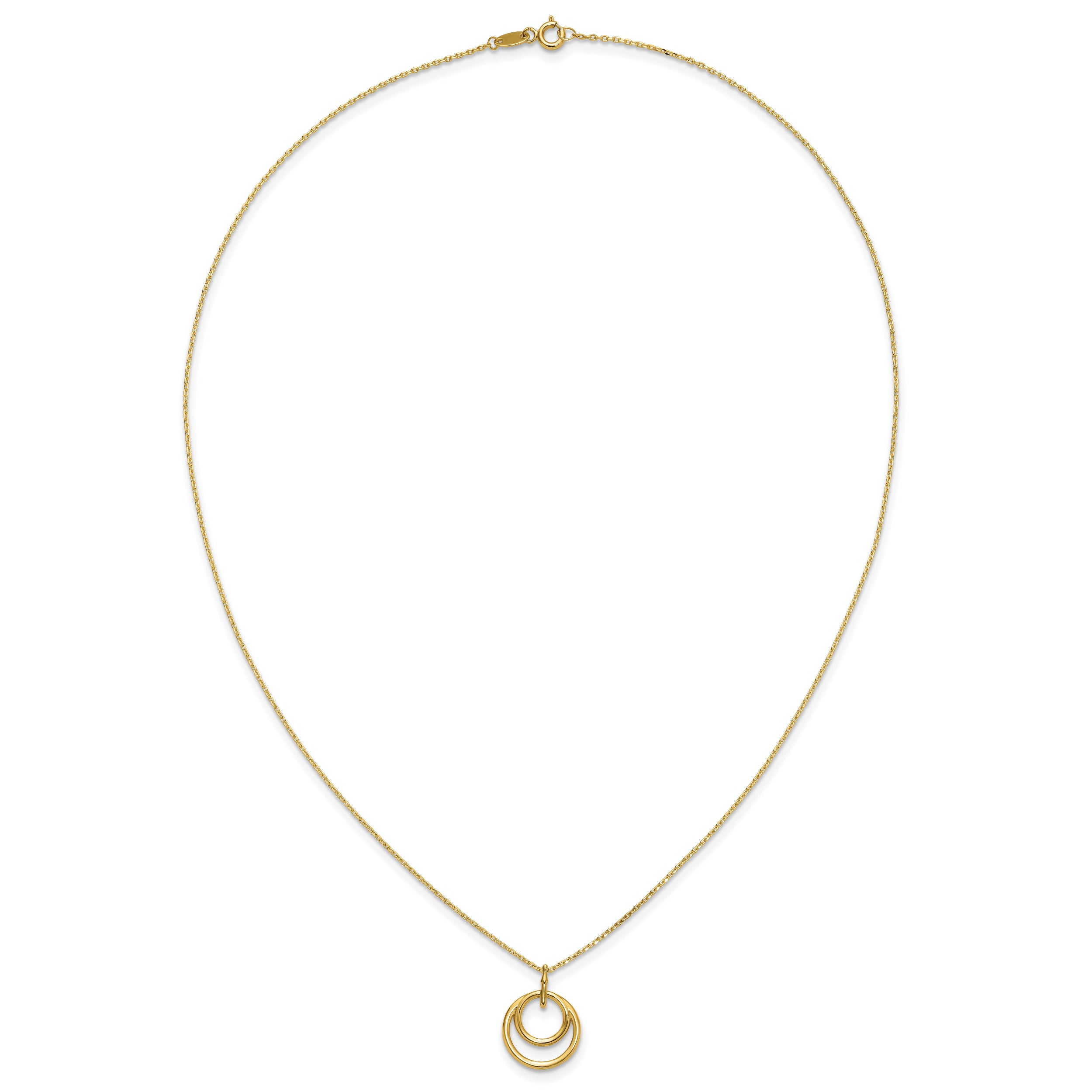 14K Polished Circle Necklace