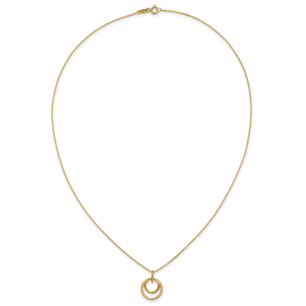 14K Polished Circle Necklace