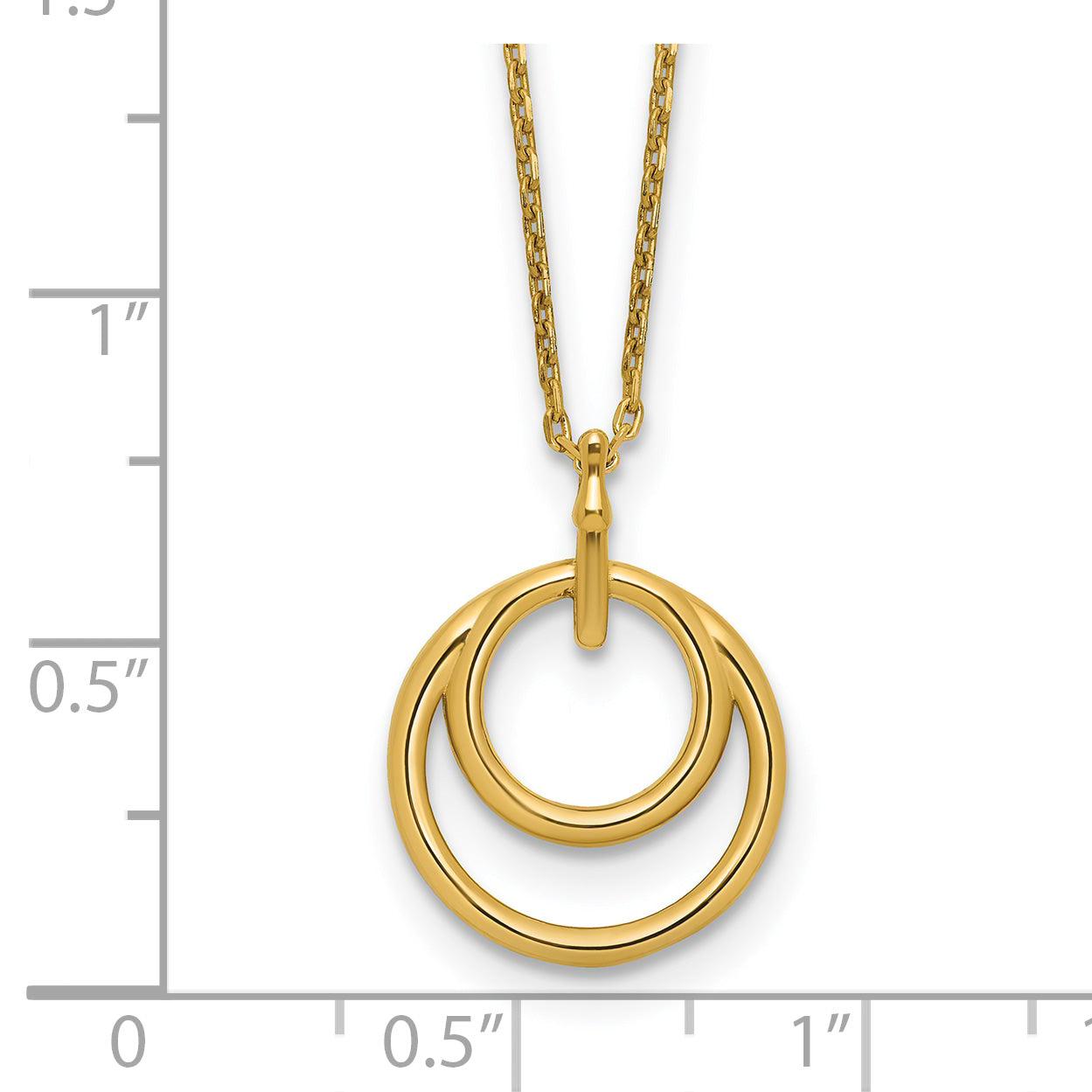 14K Polished Circle Necklace