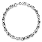 14K White Gold Fancy Twisted Link Bracelet