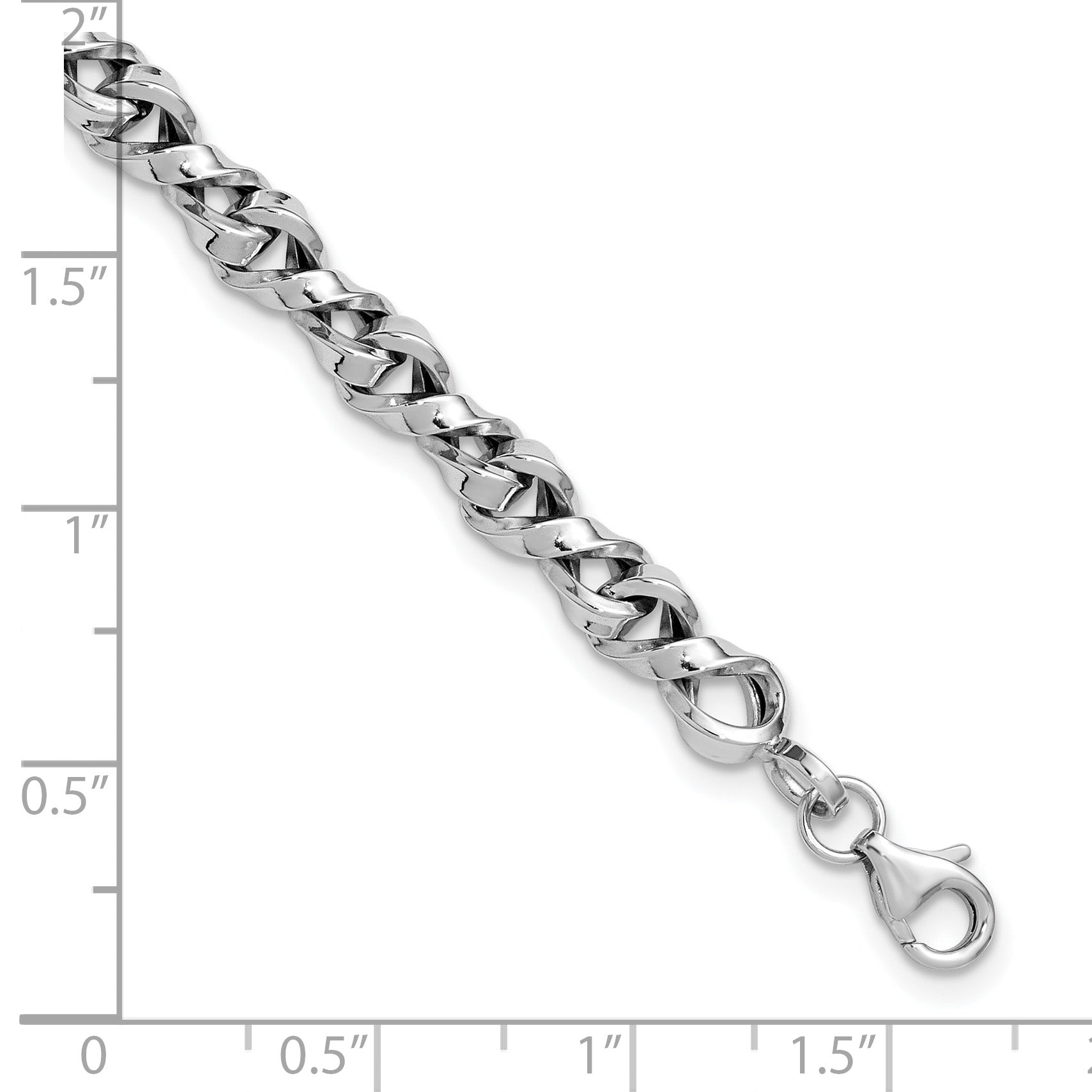14K White Gold Fancy Twisted Link Bracelet