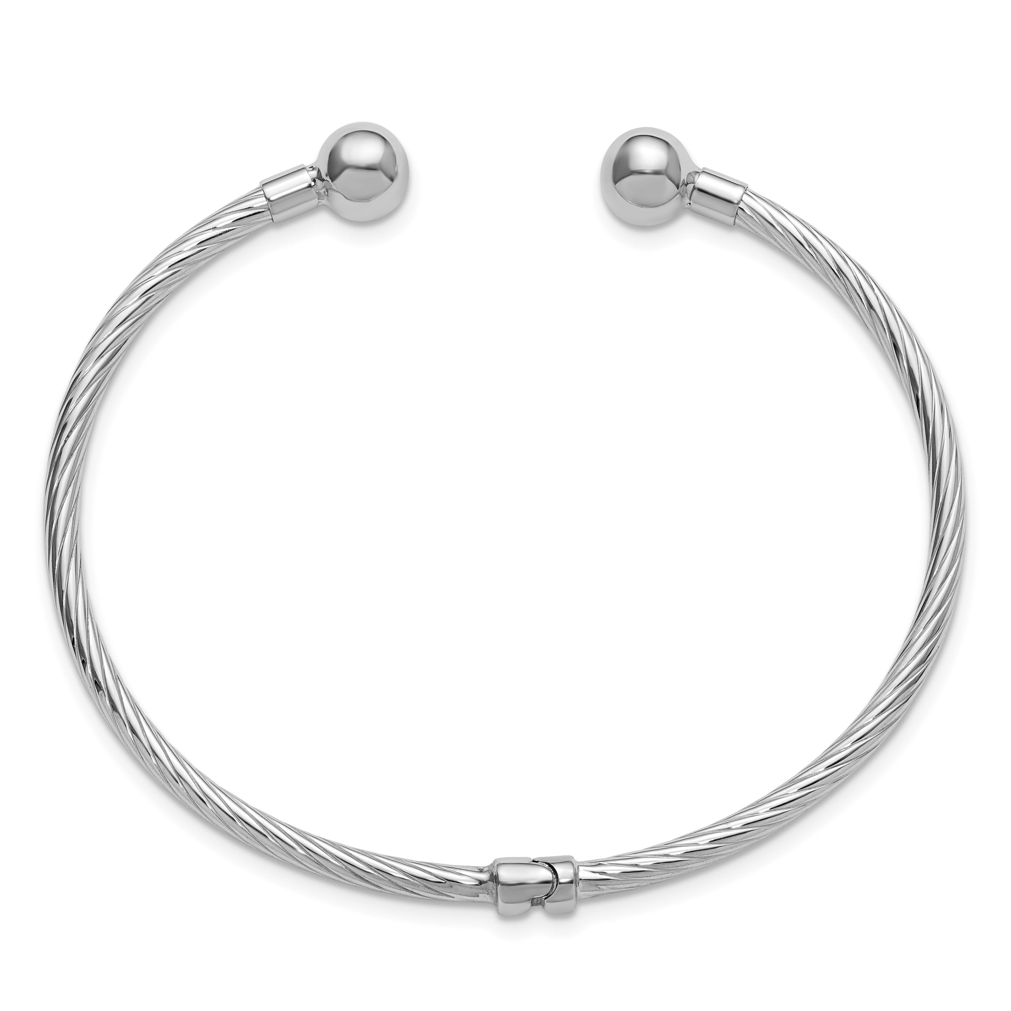 14K White Gold Twisted Cuff Bracelet Secondary image