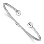 14K White Gold Twisted Cuff Bracelet
