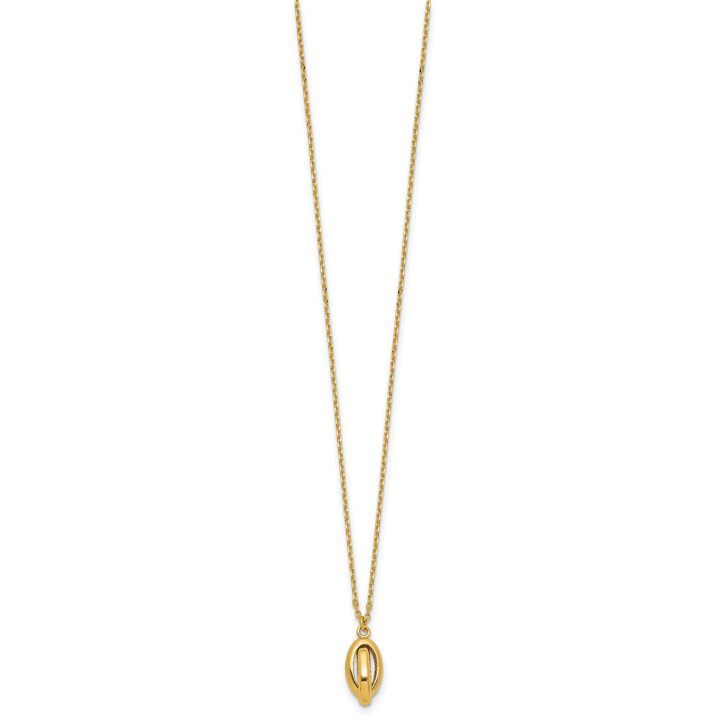 14K Polished Twisted Oval w/1in ext. Necklace