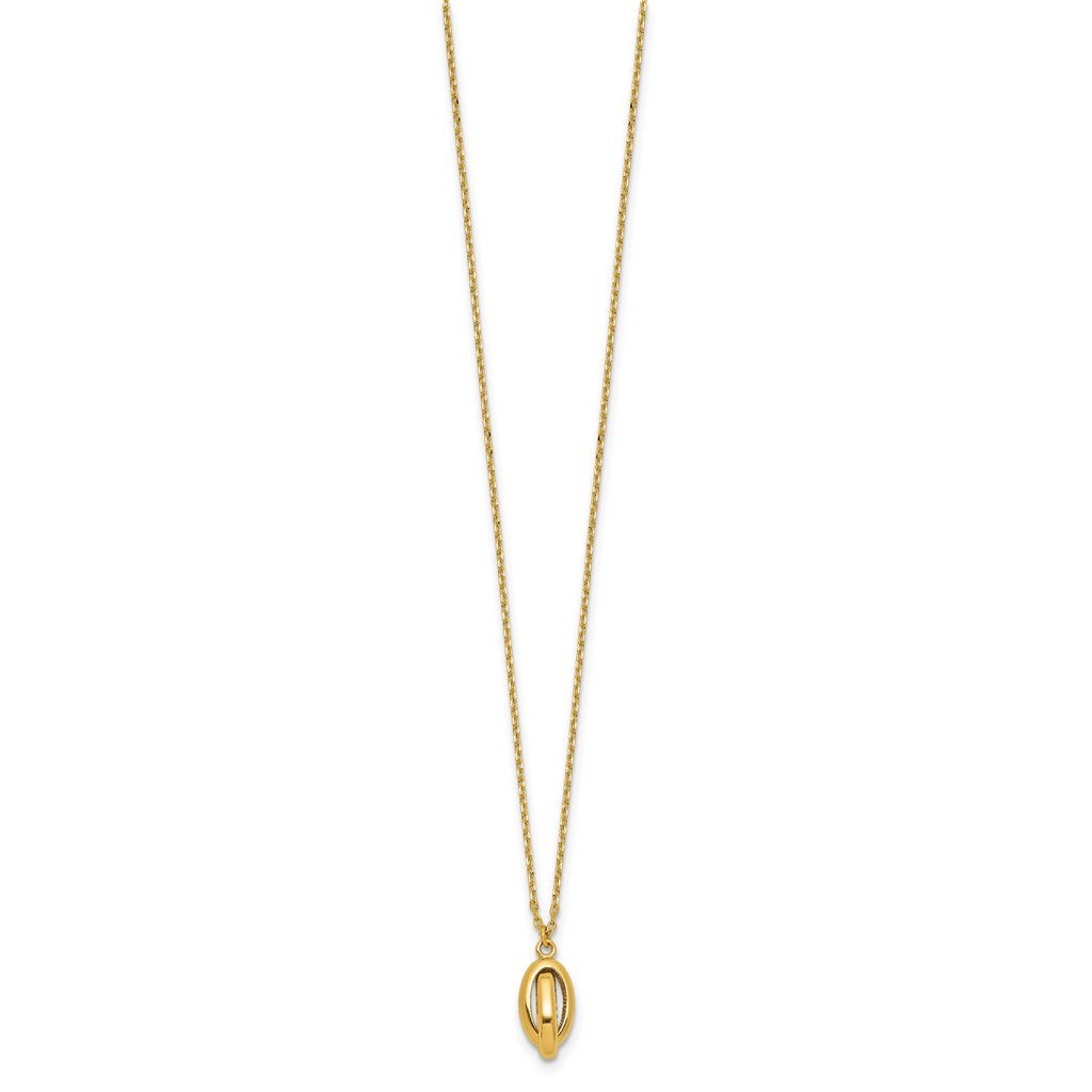 14K Polished Twisted Oval w/1in ext. Necklace