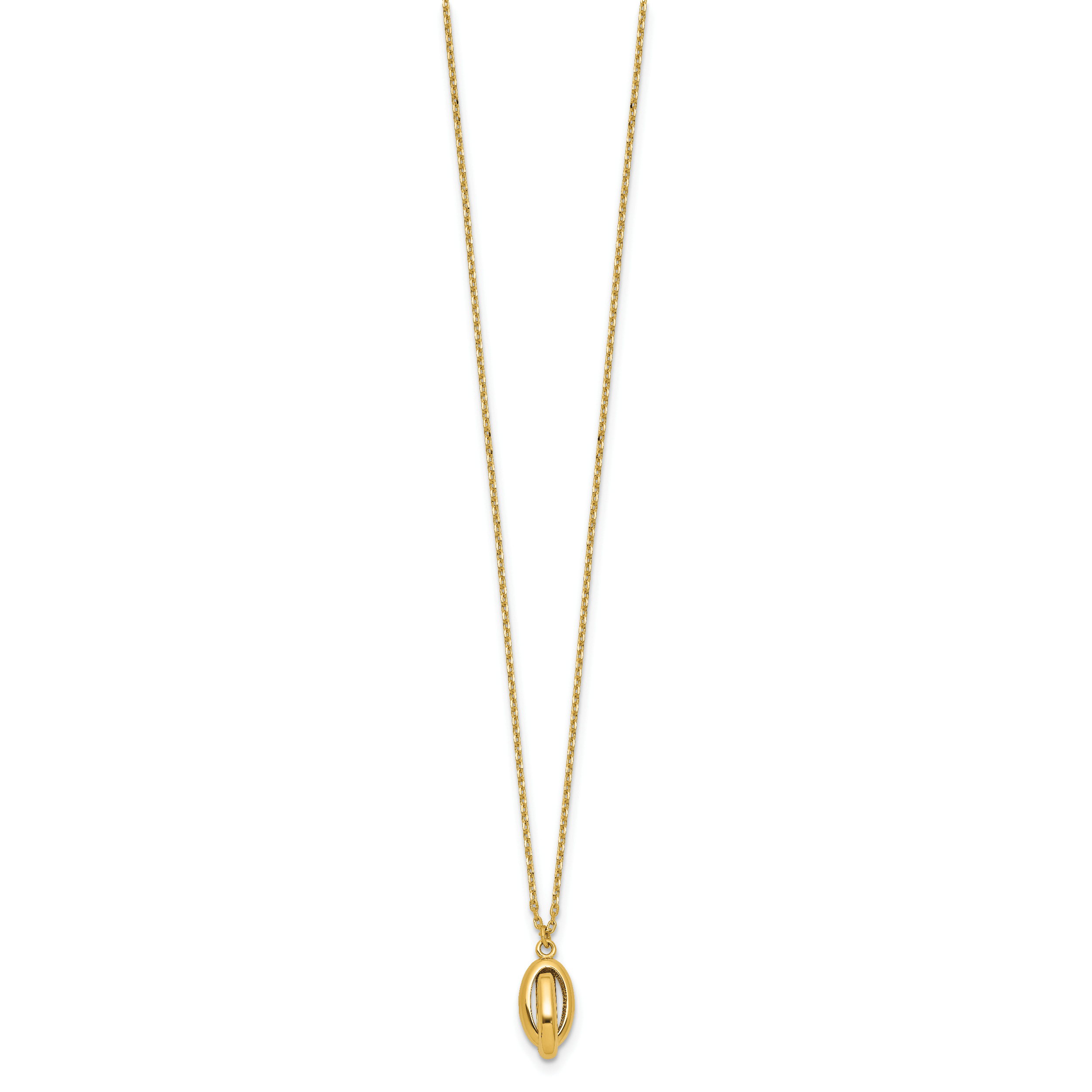 14K Polished Twisted Oval w/1in ext. Necklace