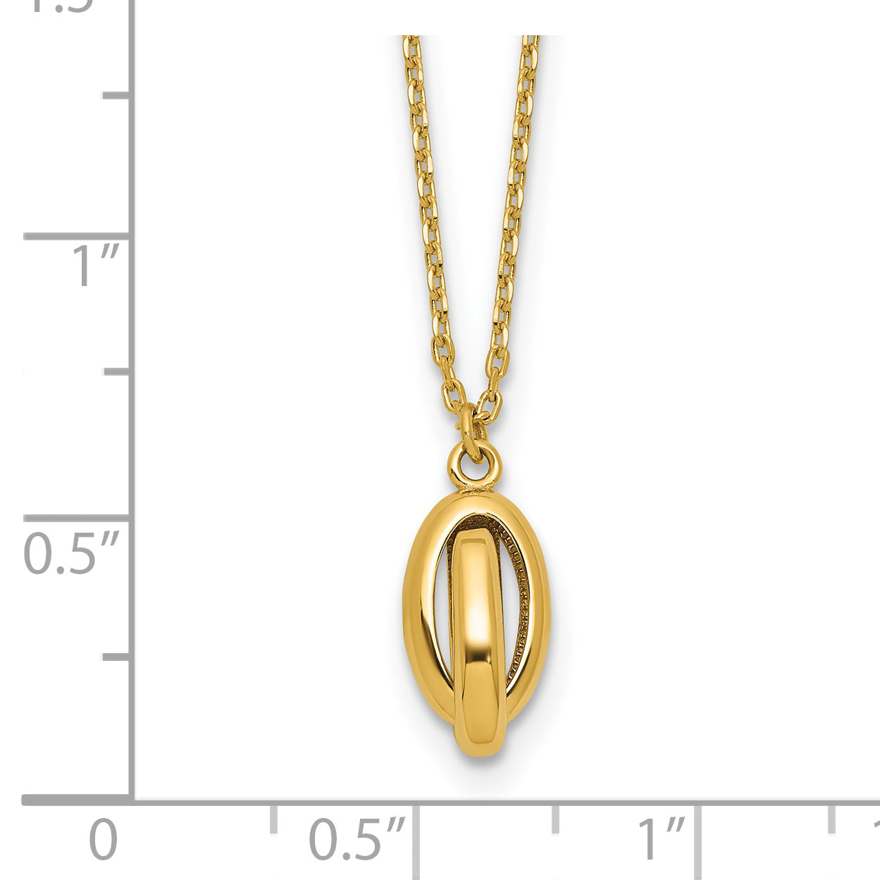 14K Polished Twisted Oval w/1in ext. Necklace