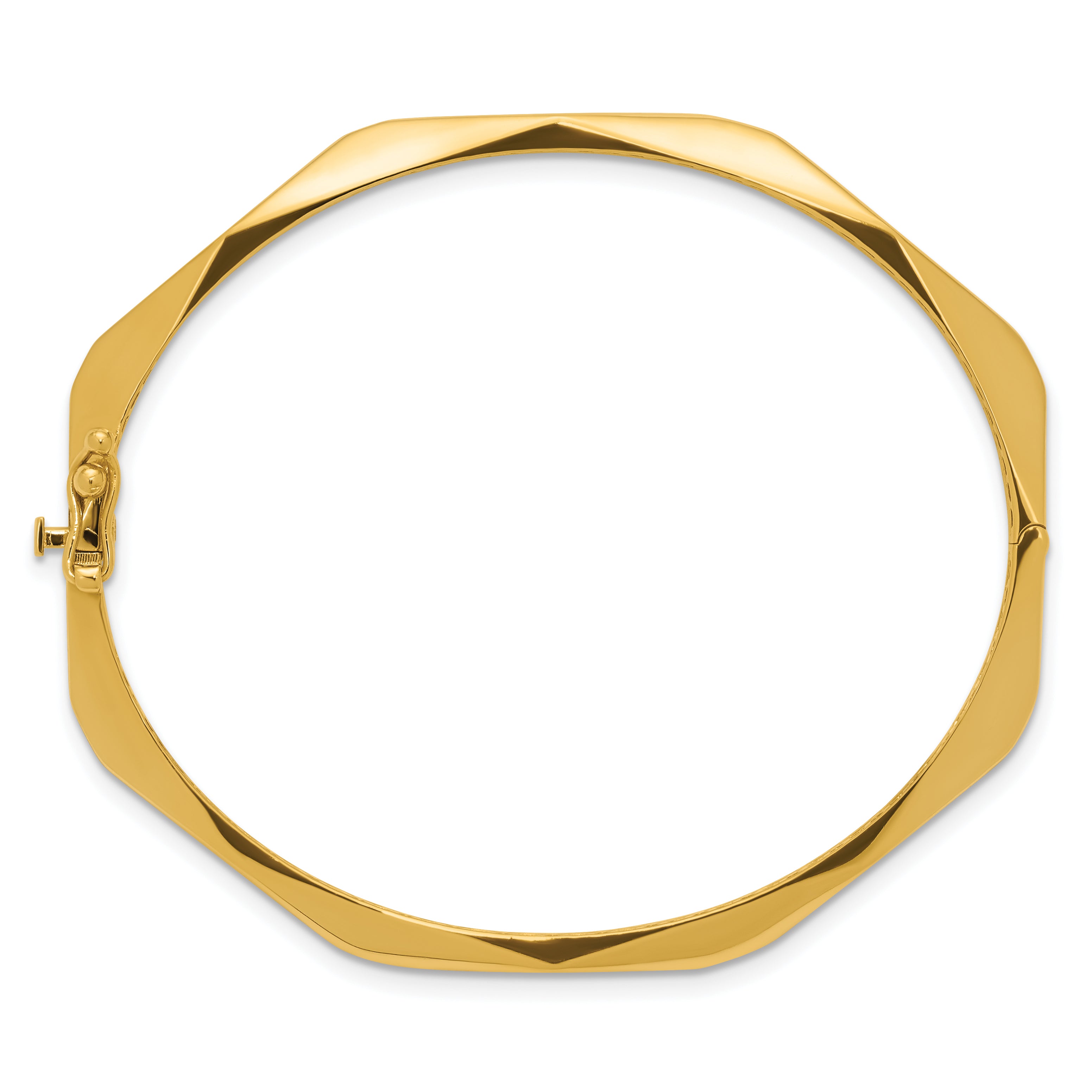 14K Polished Fancy Hinged Bangle Secondary image