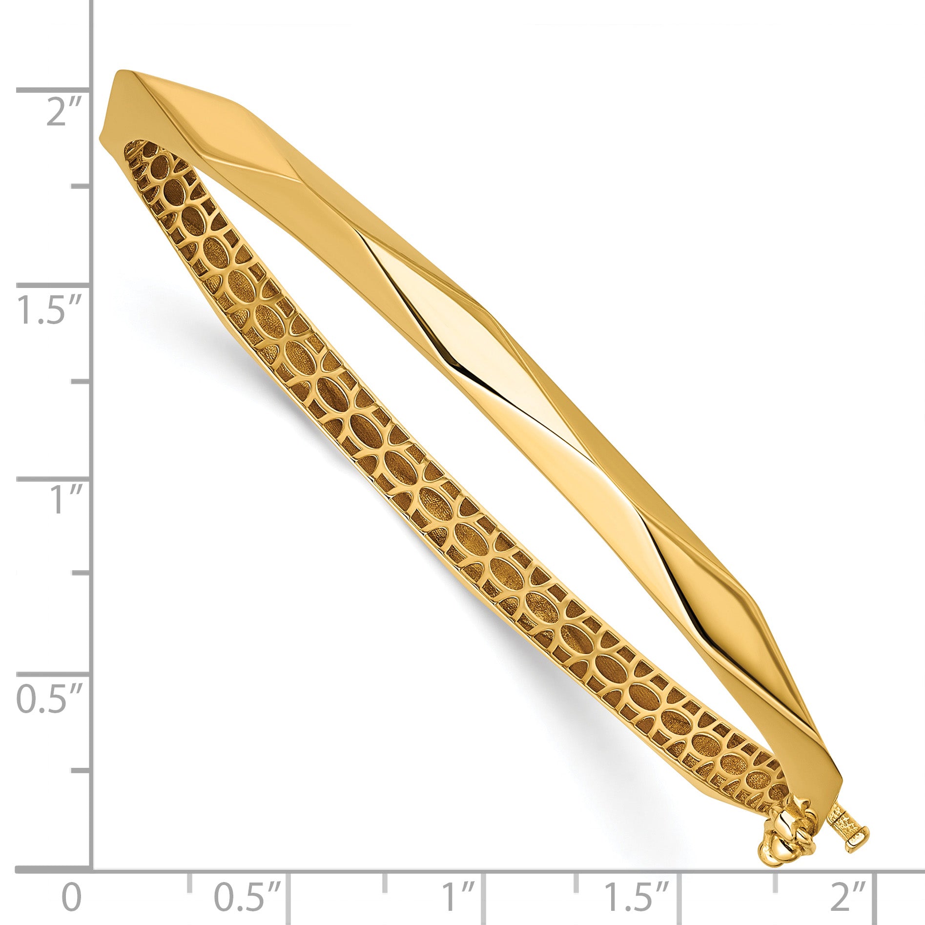 14K Polished Fancy Hinged Bangle