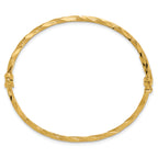 14K Polished Twisted Hinged Bangle