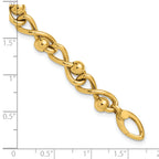 14K Polished Infinity Link with Beads Bracelet