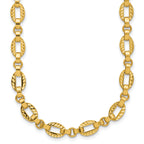 14K Polished and Diamond-cut Fancy Link w/.5in Ext. Necklace