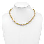 14K Polished Fancy Oval Link Necklace