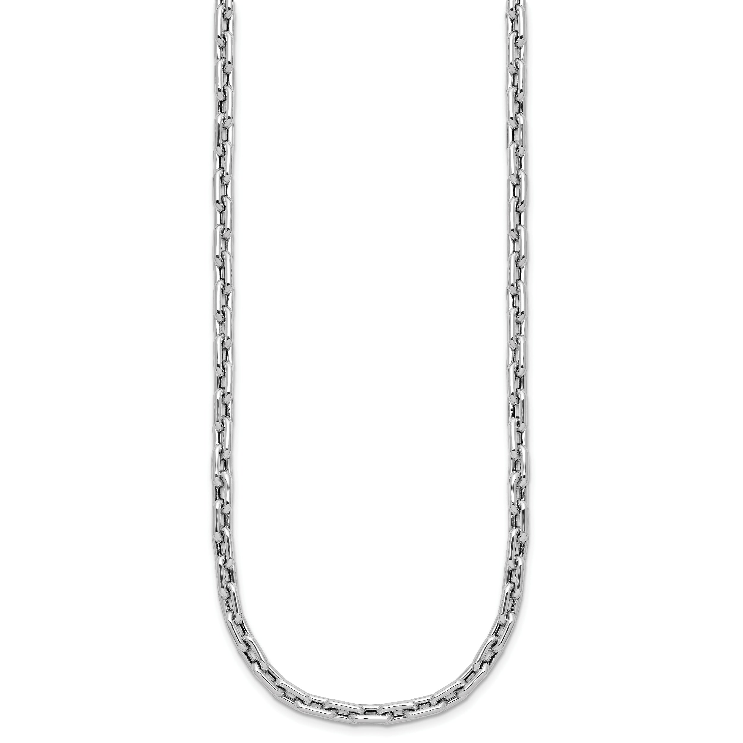 14K White Gold Polished Fancy Link Necklace