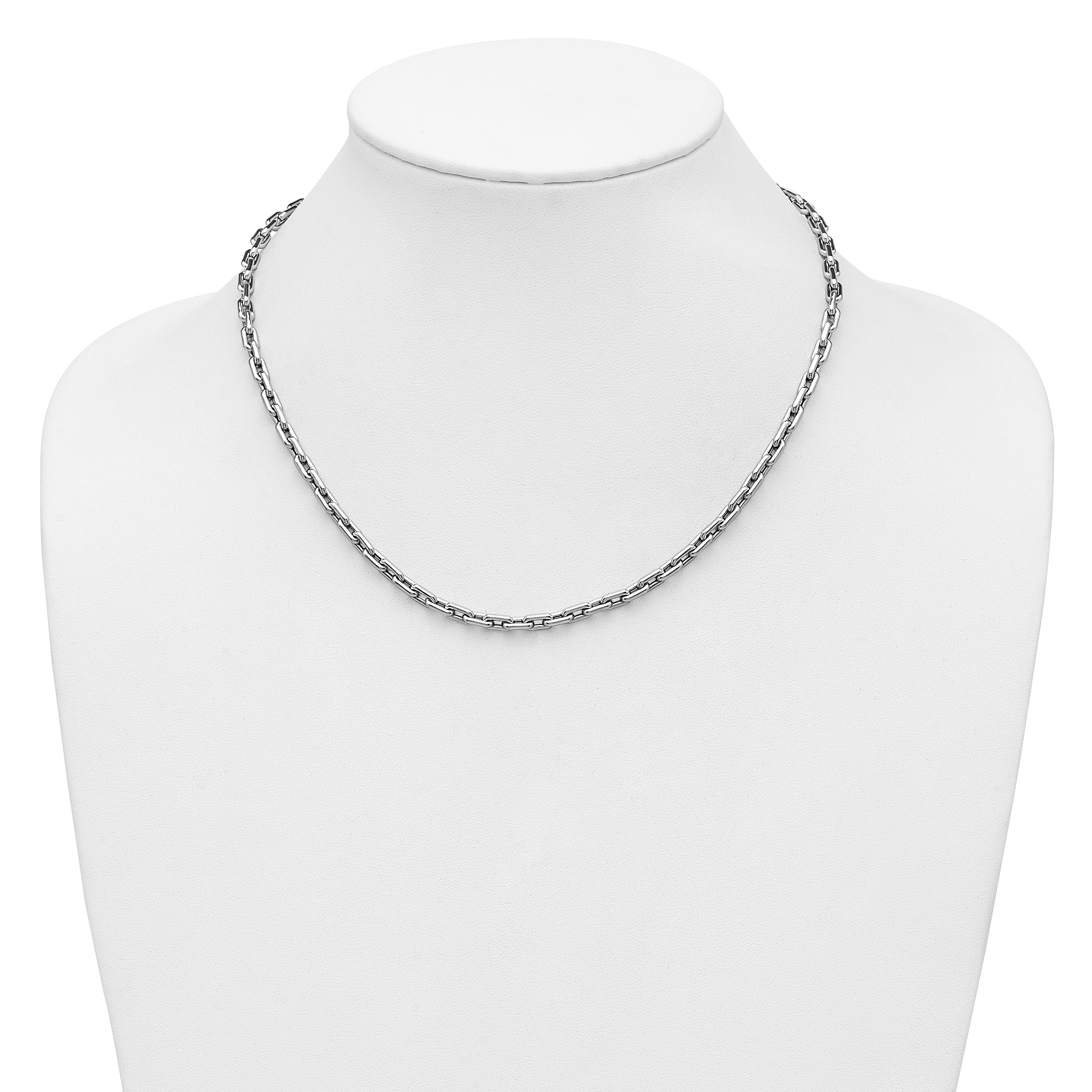14K White Gold Polished Fancy Link Necklace