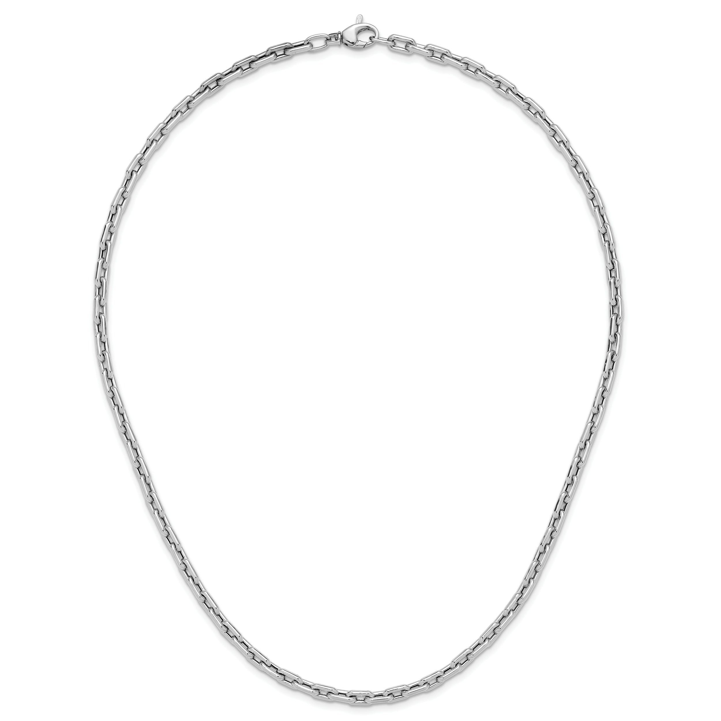 14K White Gold Polished Fancy Link Necklace