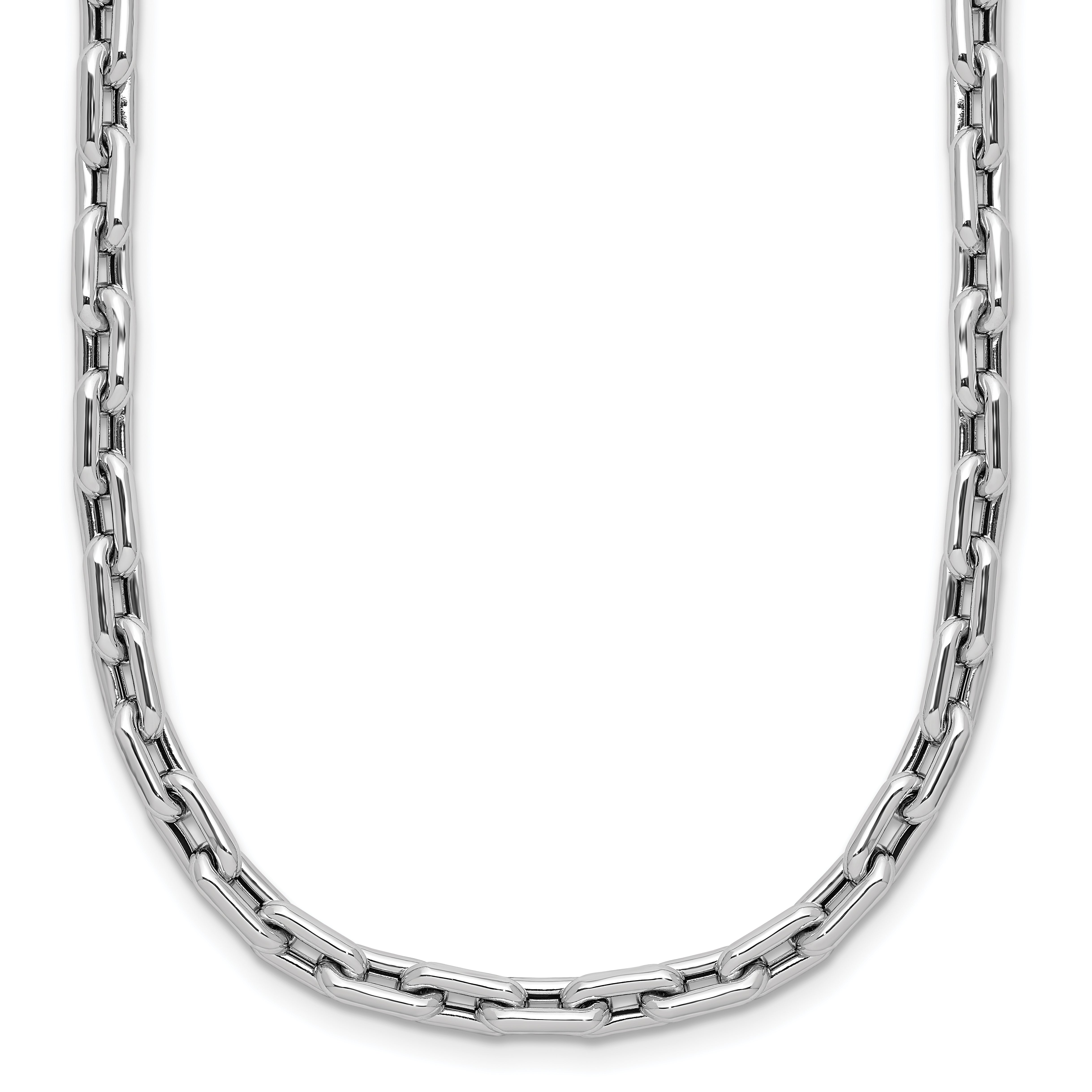 14K White Gold Polished Fancy Link Necklace