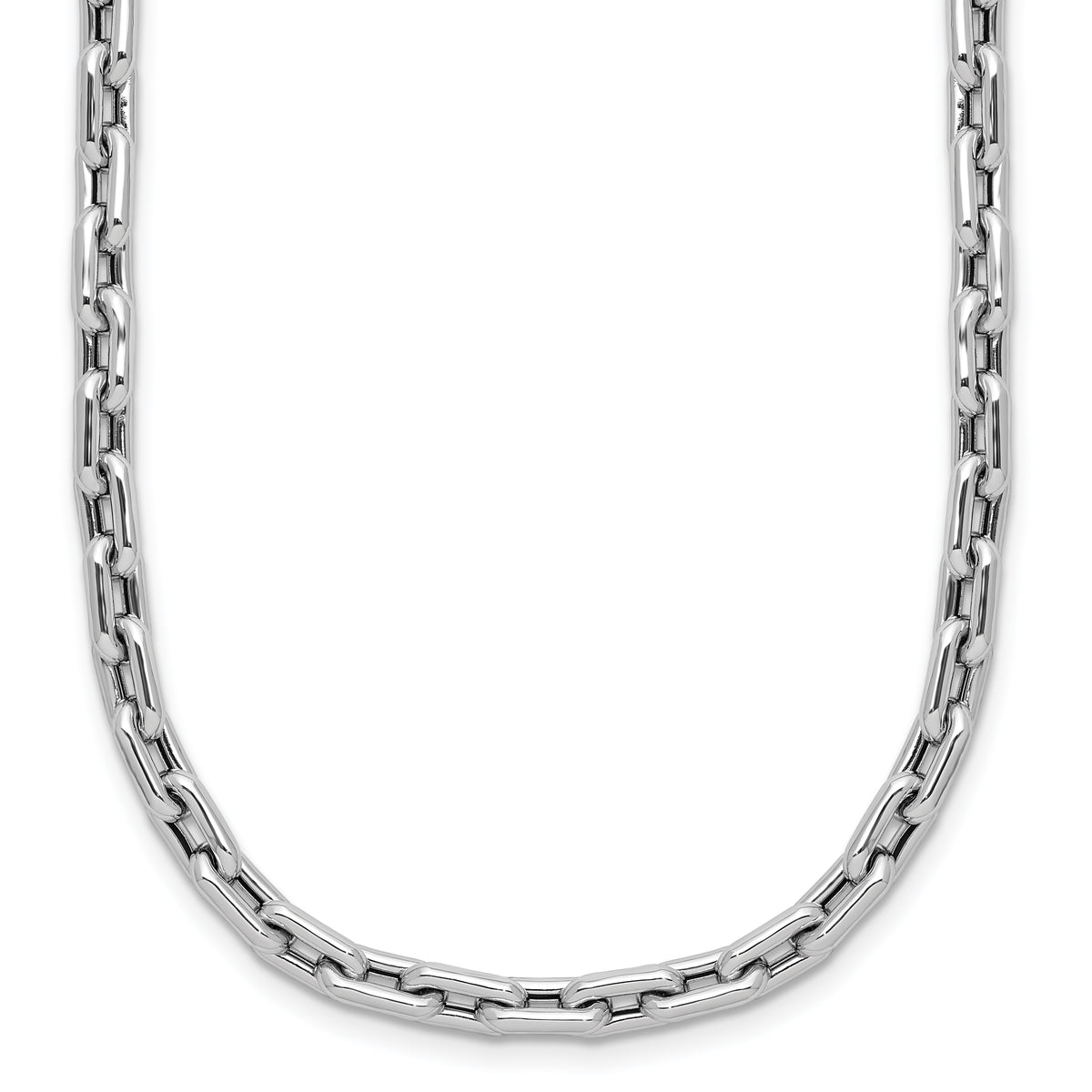 14K White Gold Polished Fancy Link Necklace
