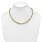 14K Two-tone Polished and Textured Fancy Link Necklace