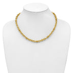 14K Polished and Textured Fancy Link Necklace