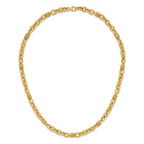 14K Polished and Textured Fancy Link Necklace