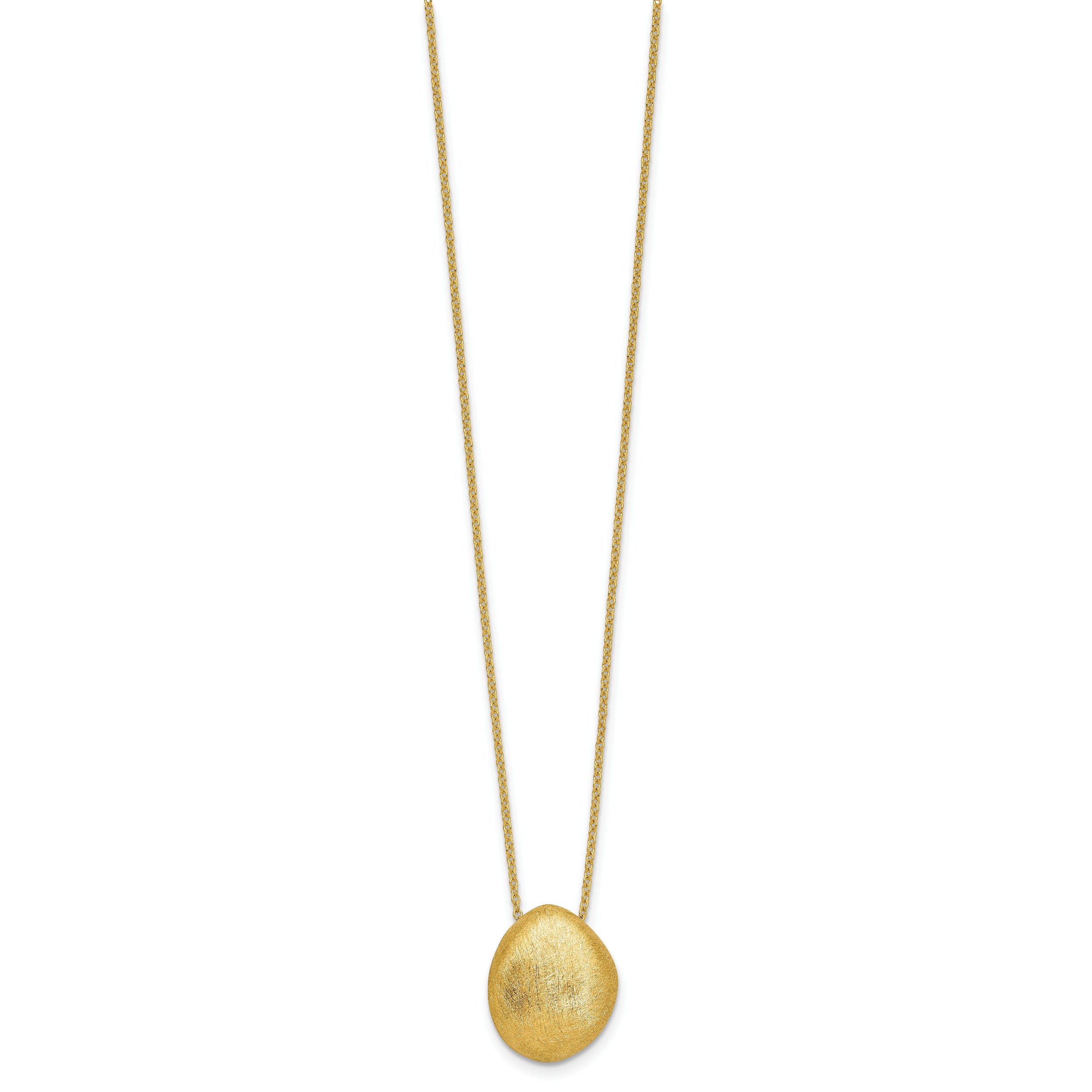 14K With Scratch Finish Pendant with 2in ext. Necklace