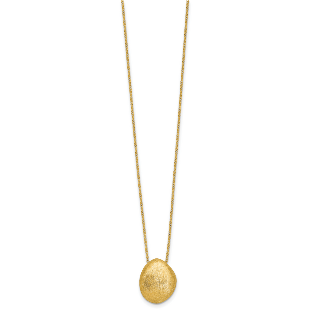 14K With Scratch Finish Pendant with 2in ext. Necklace