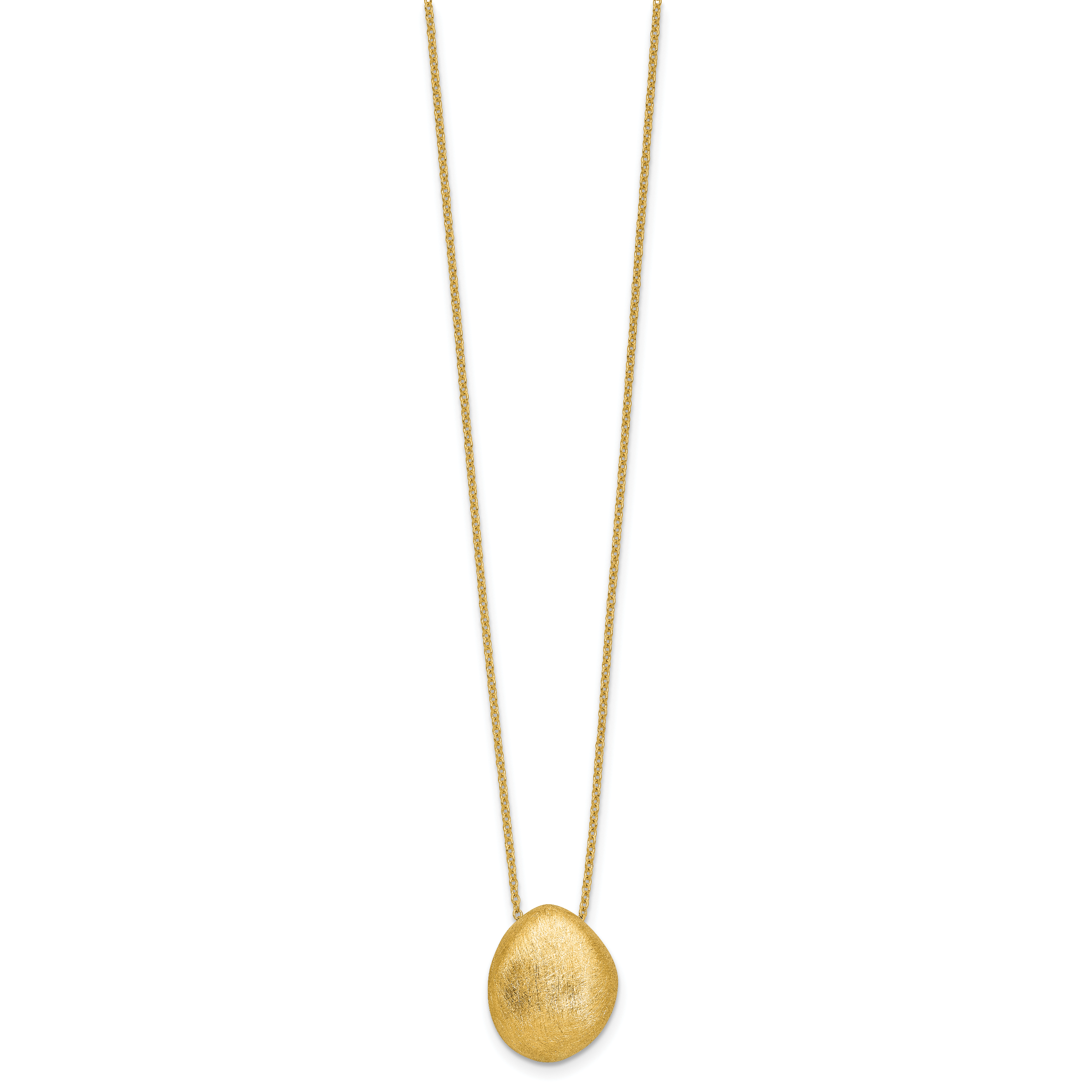 14K With Scratch Finish Pendant with 2in ext. Necklace