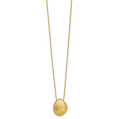 14K With Scratch Finish Pendant with 2in ext. Necklace