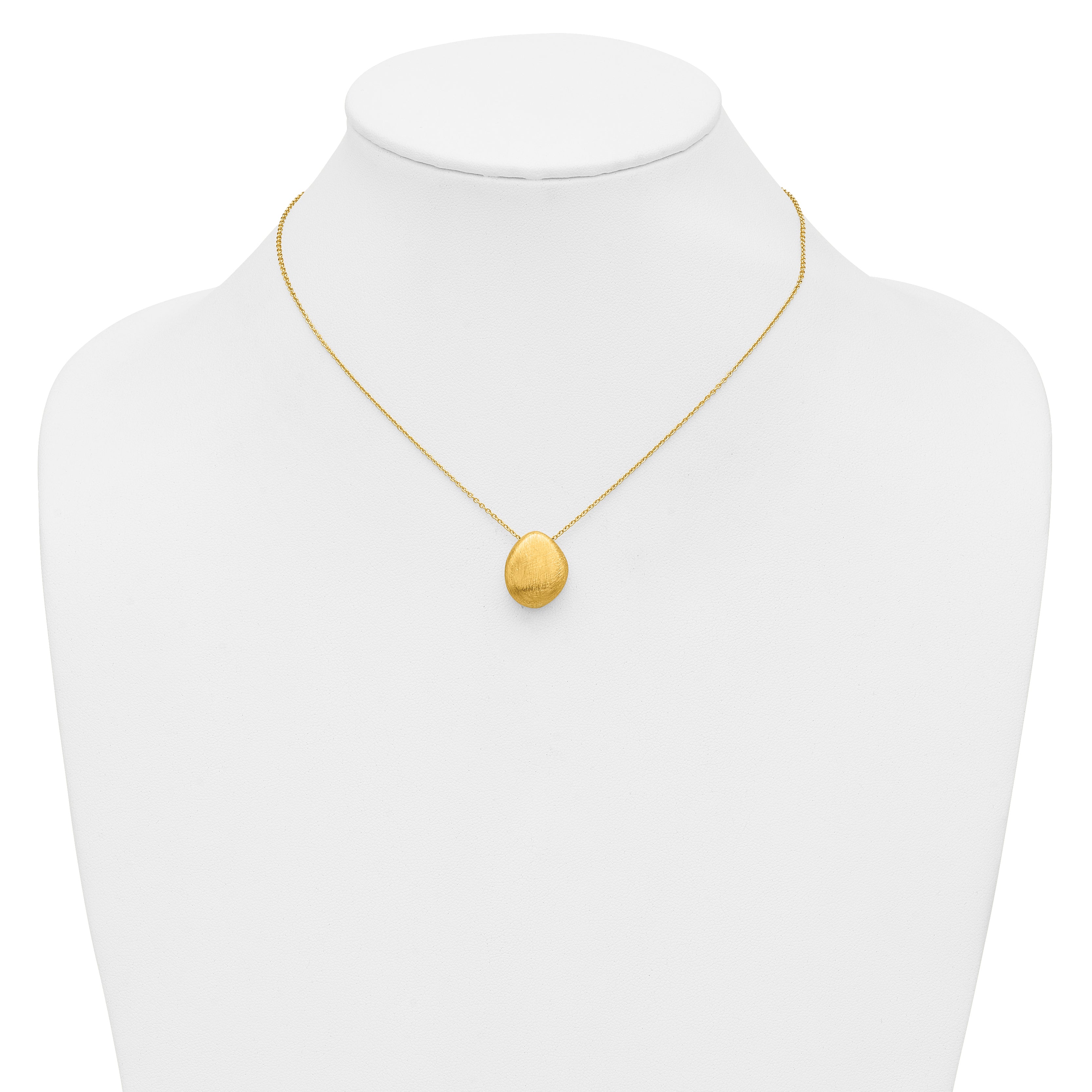 14K With Scratch Finish Pendant with 2in ext. Necklace