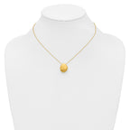 14K With Scratch Finish Pendant with 2in ext. Necklace