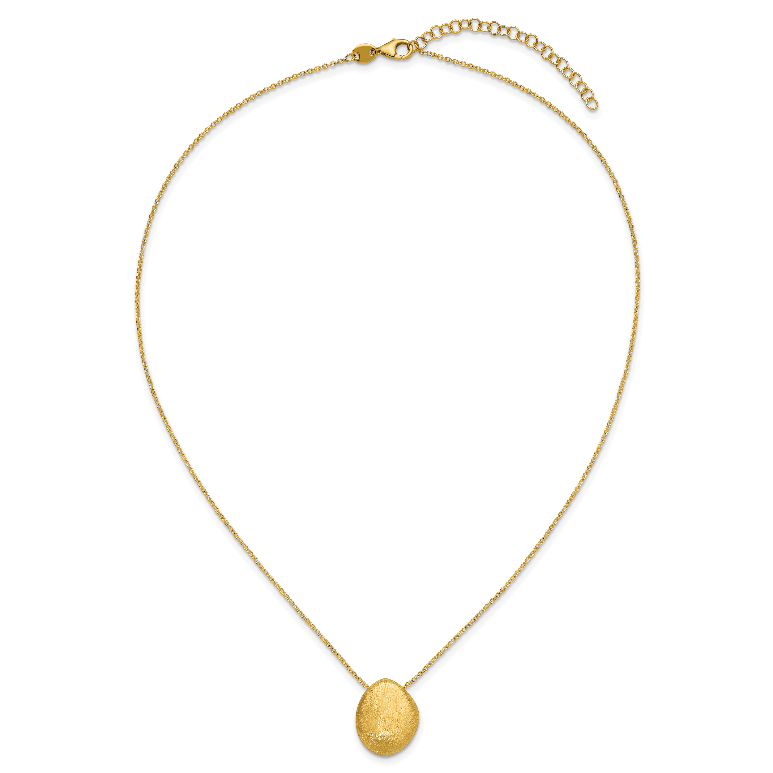 14K With Scratch Finish Pendant with 2in ext. Necklace