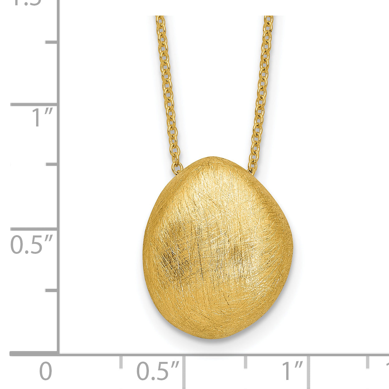 14K With Scratch Finish Pendant with 2in ext. Necklace
