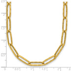 14K Polished and Dimond-cut Paperclip Link Necklace