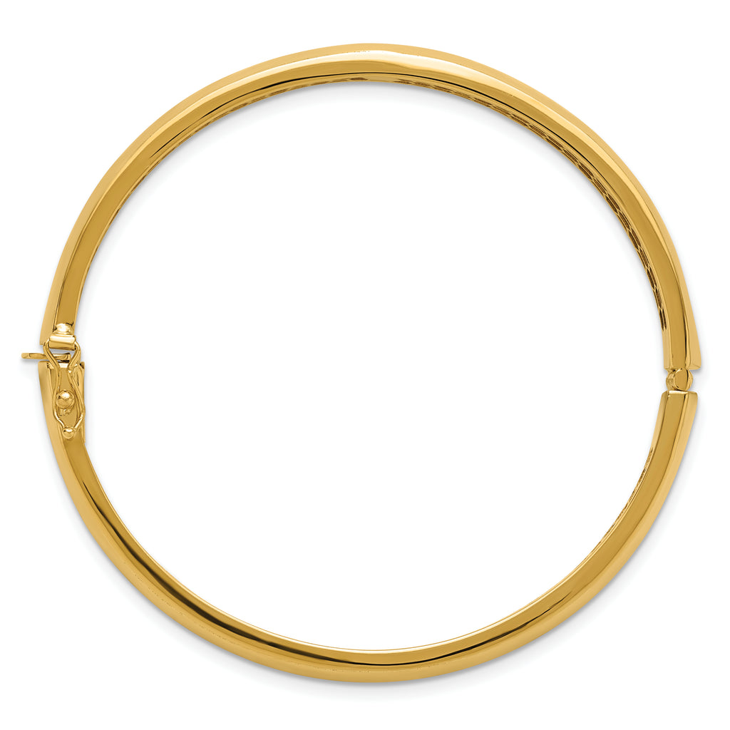14K Polished Hollow Hinged Bangle
