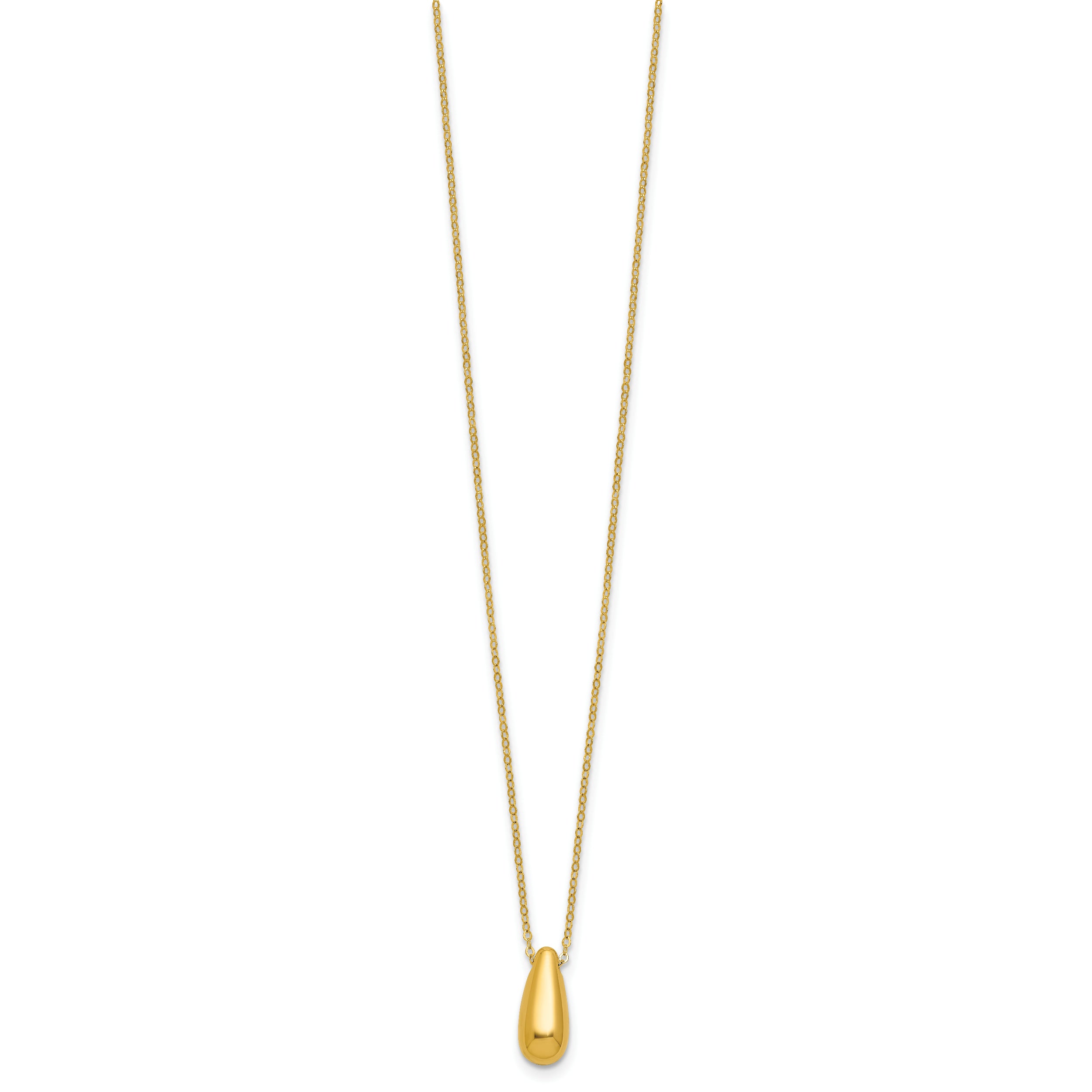 14K Polished Teardrop Necklace