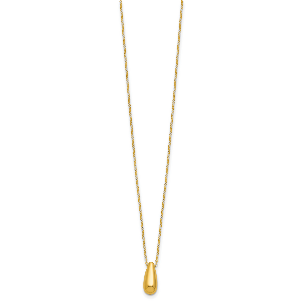 14K Polished Teardrop Necklace