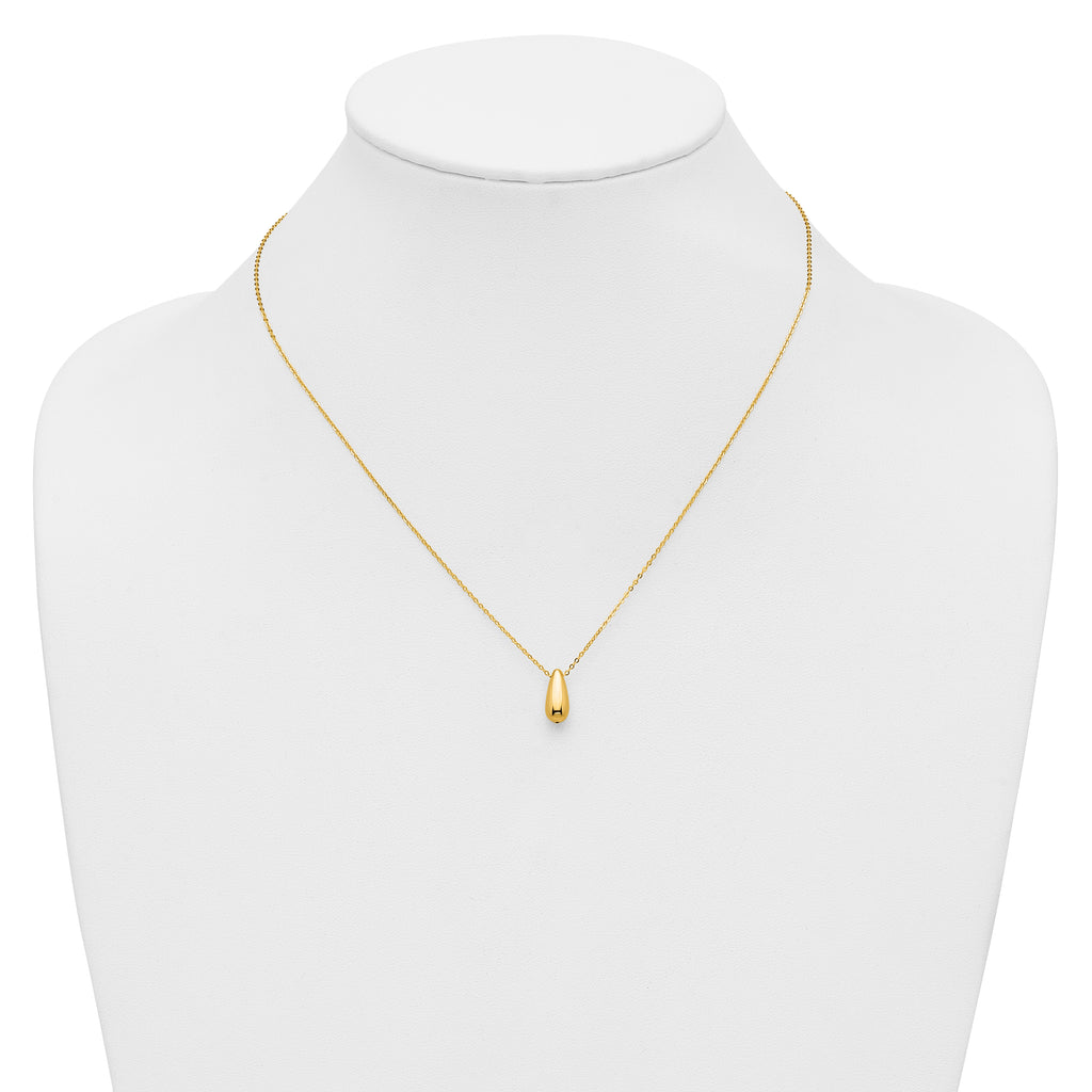 14K Polished Teardrop Necklace