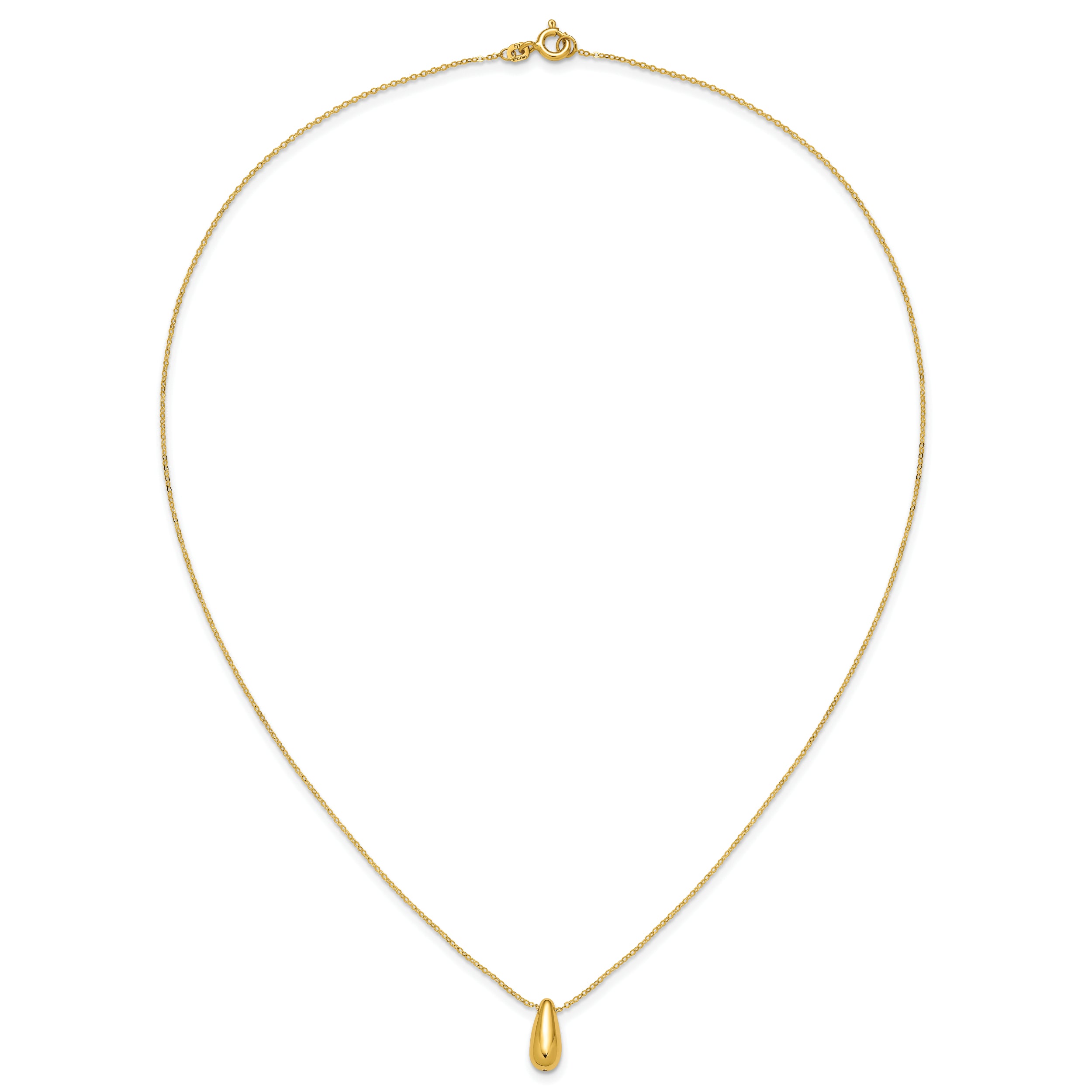 14K Polished Teardrop Necklace