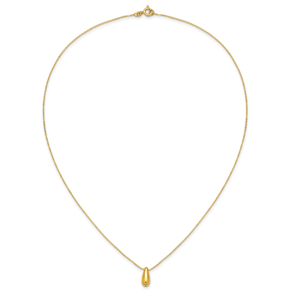 14K Polished Teardrop Necklace