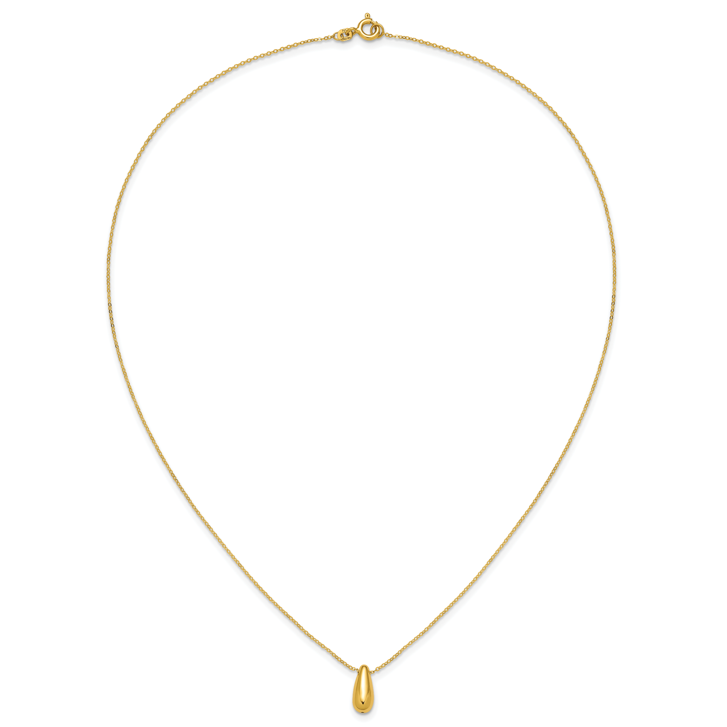 14K Polished Teardrop Necklace