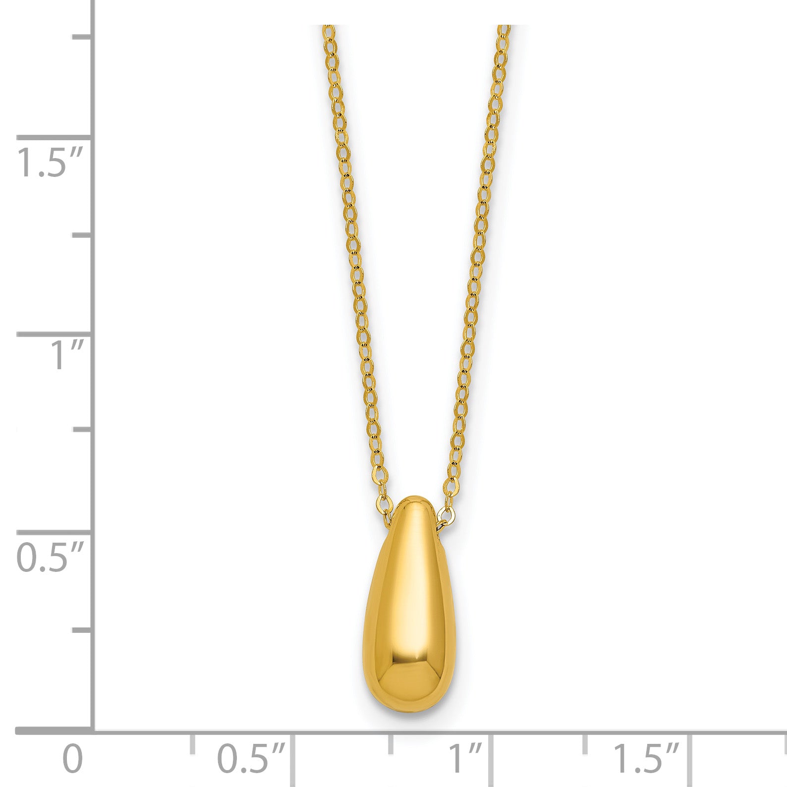 14K Polished Teardrop Necklace