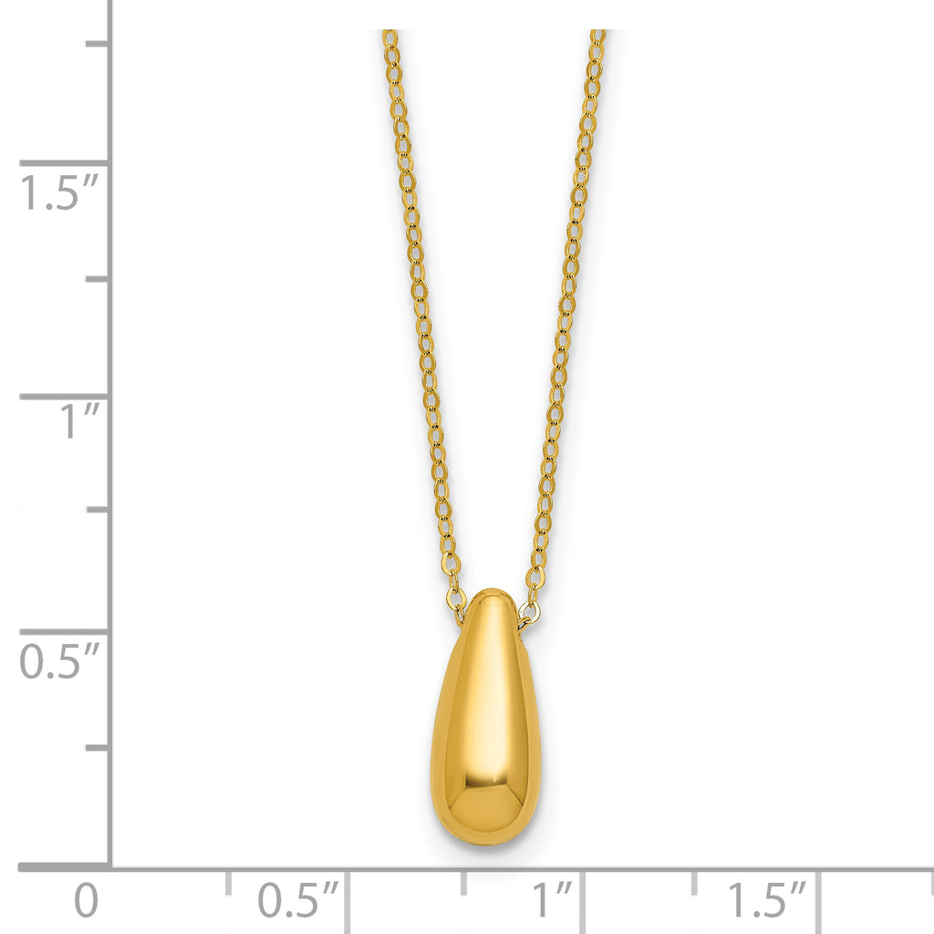 14K Polished Teardrop Necklace