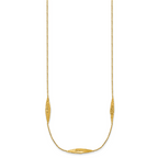 14K Polished and Diamond-cut Fancy Station Necklace
