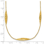 14K Polished and Diamond-cut Fancy Station Necklace